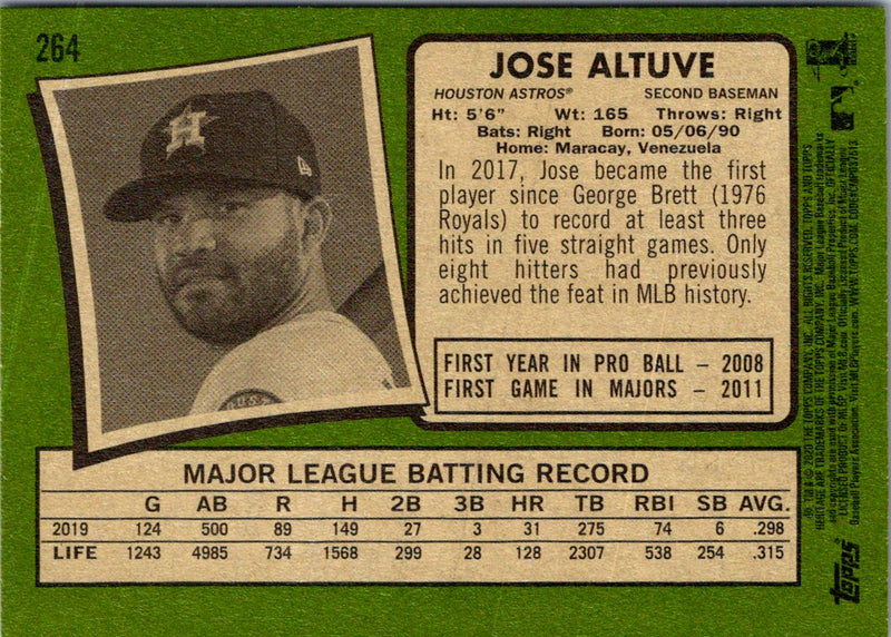 2020 Topps Heritage Jose Altuve