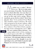 1992 Pro Line Profiles Michael Irvin #295