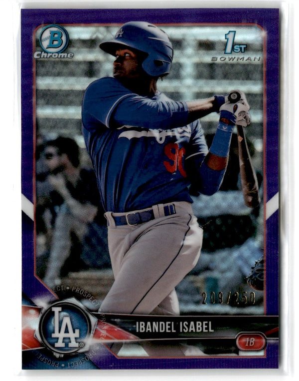 2018 Bowman Chrome Prospects Refractor Purple Ibandel Isabel #BCP47 209/250