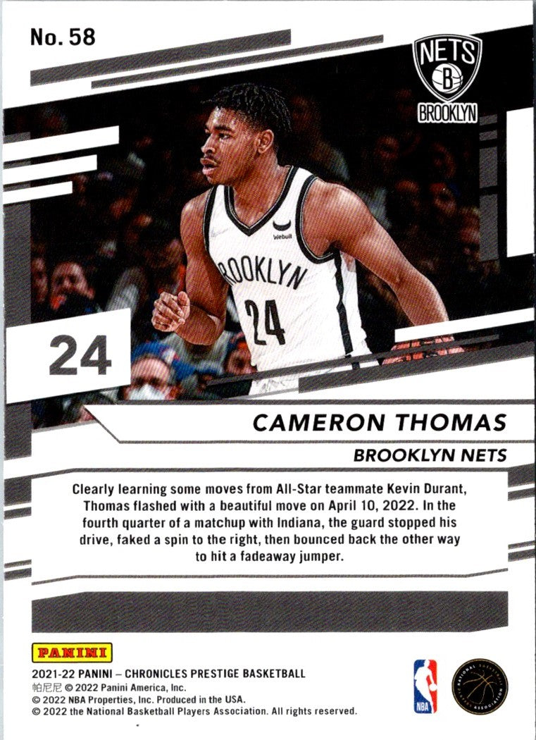 2021 Panini Chronicles Cameron Thomas