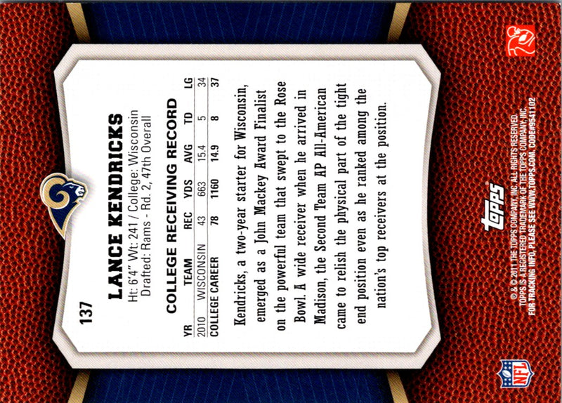 2011 Topps Rising Rookies Lance Kendricks