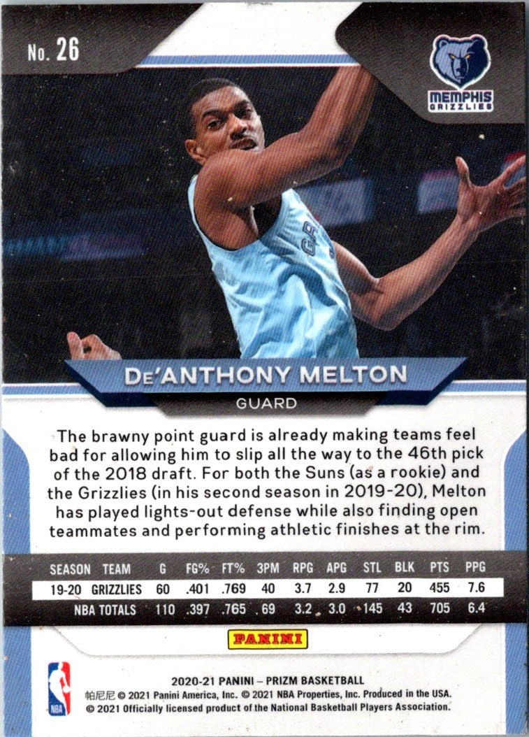 2020 Panini Prizm De'Anthony Melton