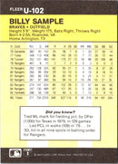 1986 Fleer Update Billy Sample