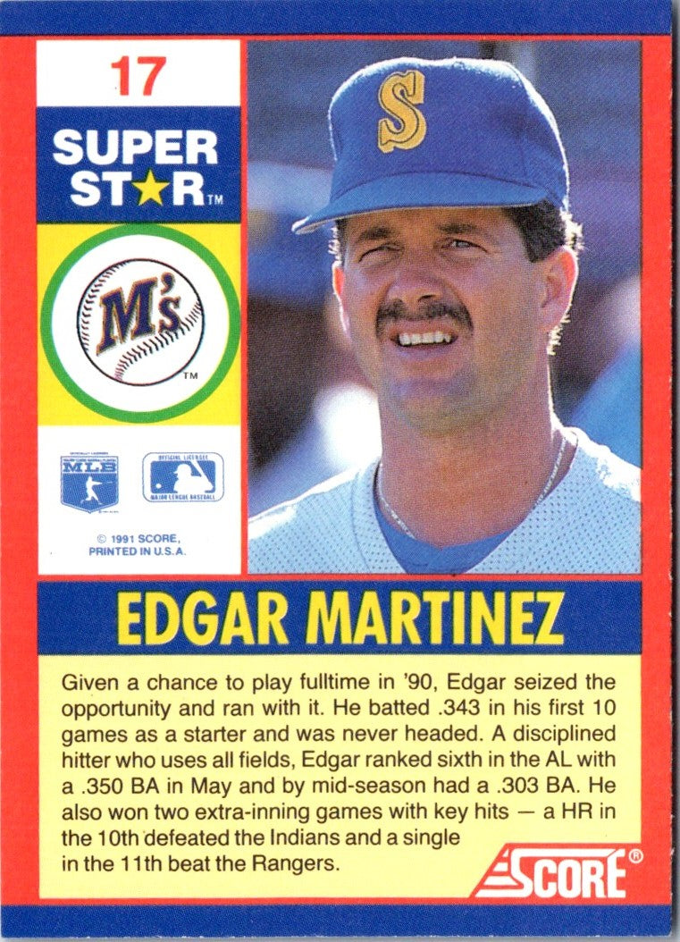 1991 Score 100 Superstars Edgar Martinez