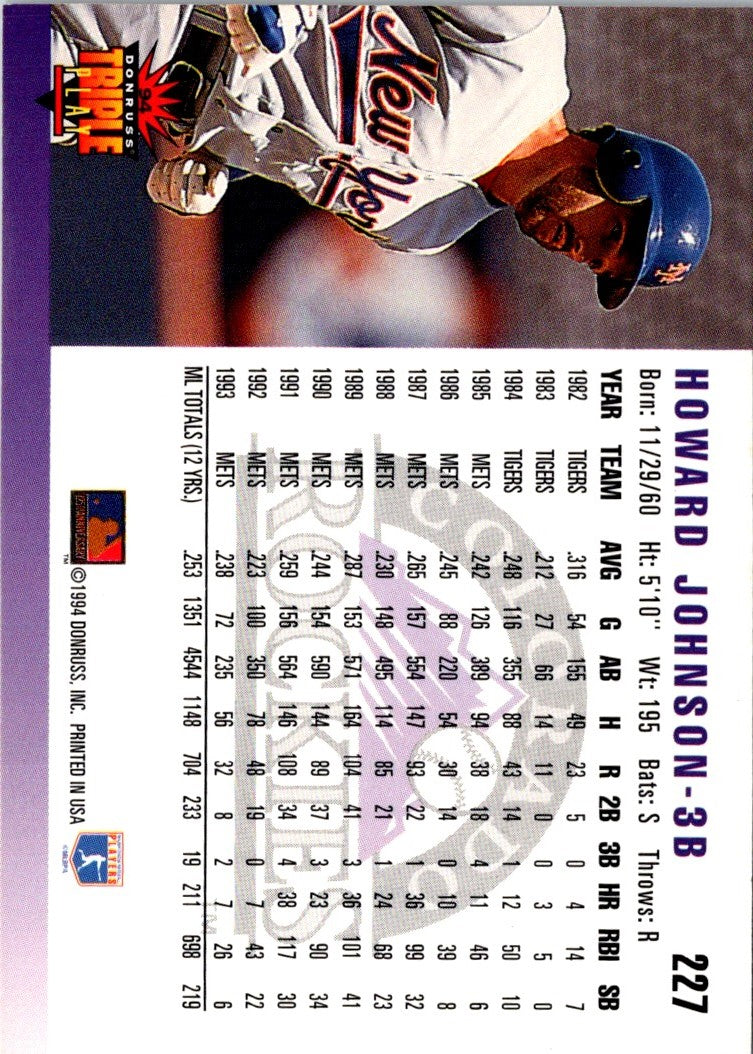 1994 Triple Play Howard Johnson