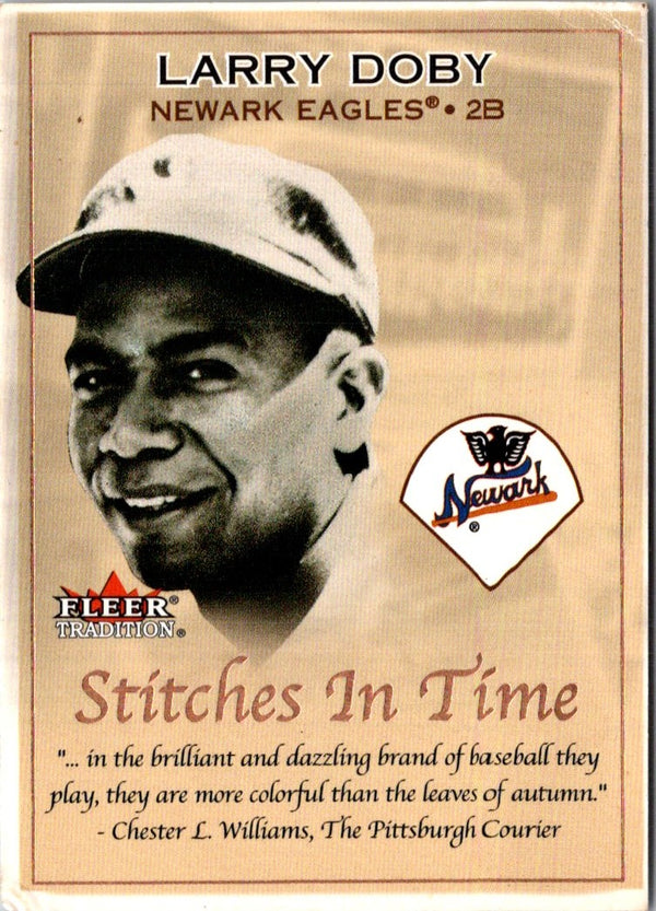 2001 Fleer Tradition Stitches in Time Larry Doby #8ST