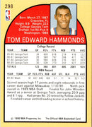 1990 Hoops Team Night Washington Bullets Tom Hammonds