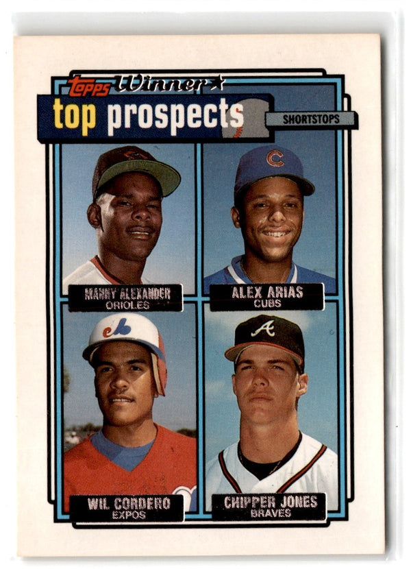 1992 Topps Gold Manny Alexander/Alex Arias/Wil Cordero/Chipper Jones #551