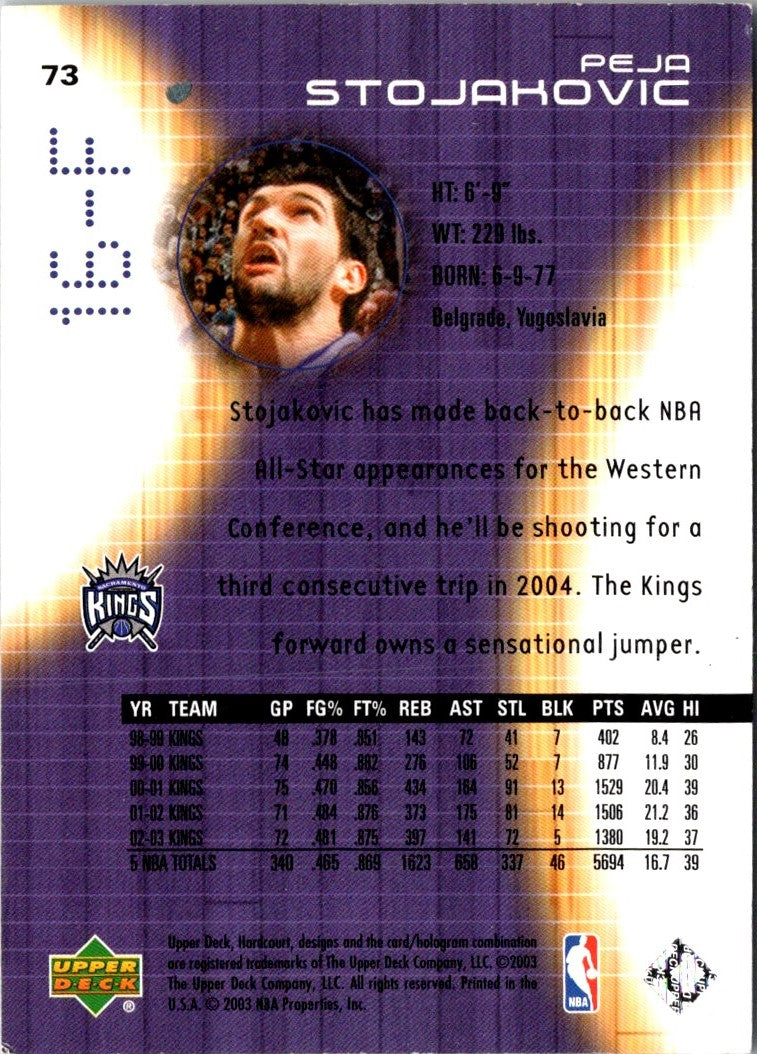 2003 Upper Deck Hardcourt Peja Stojakovic