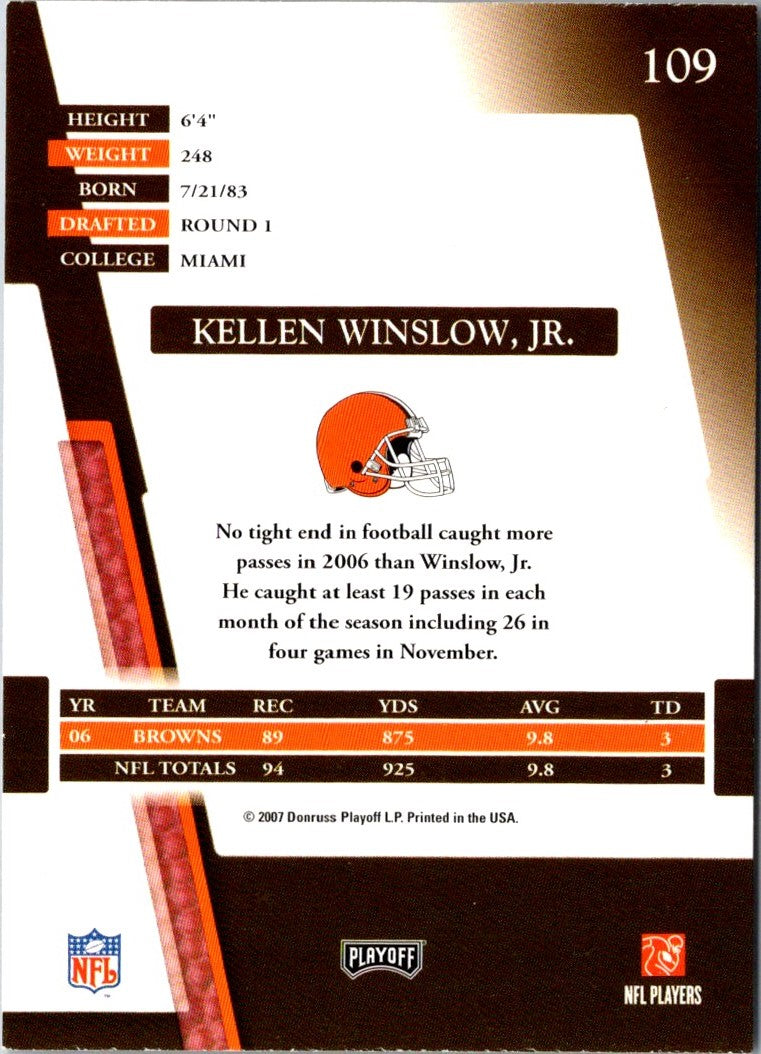 2007 Playoff Absolute Memorabilia Retail Kellen Winslow