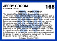 1990 Collegiate Collection Notre Dame Jerry Groom #168