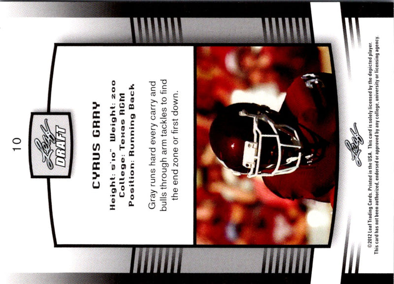 2012 Leaf Draft Cyrus Gray
