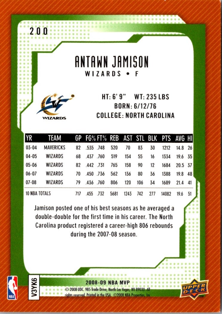 2008 Upper Deck MVP Antawn Jamison