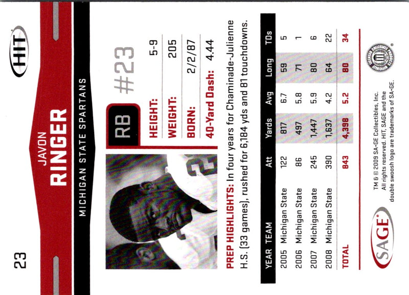 2009 SAGE HIT Javon Ringer