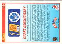 1990 Score Drake Berehowsky #434 Rookie