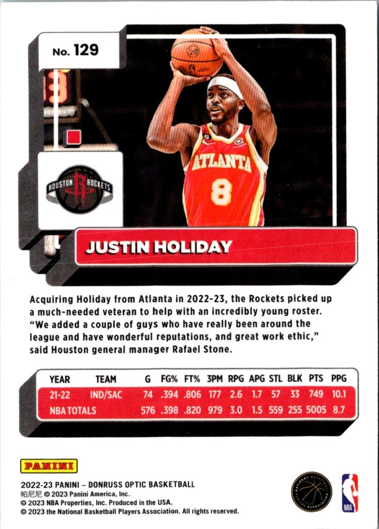 2022 Donruss Optic Justin Holiday