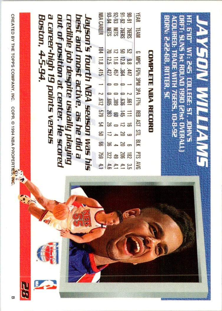 1994 Topps Jayson Williams