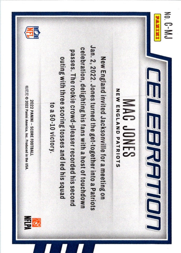 2022 Score Celebration Mac Jones