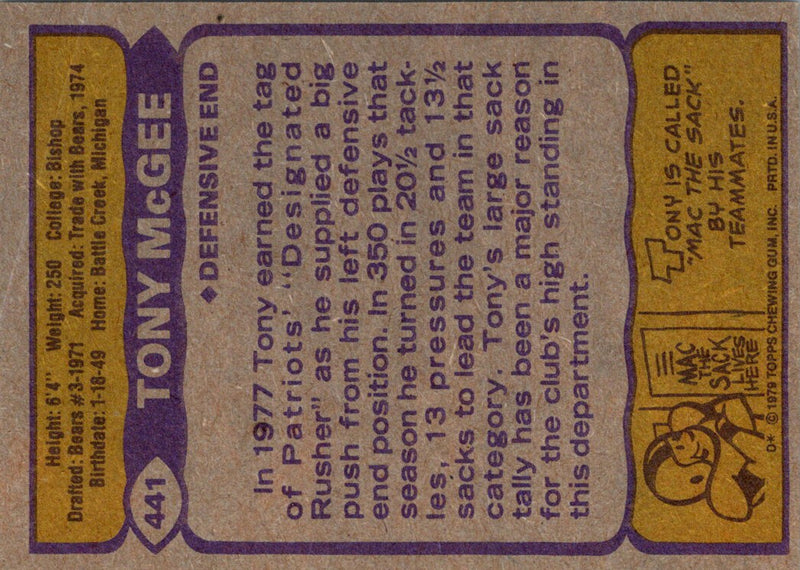 1979 Topps Tony McGee