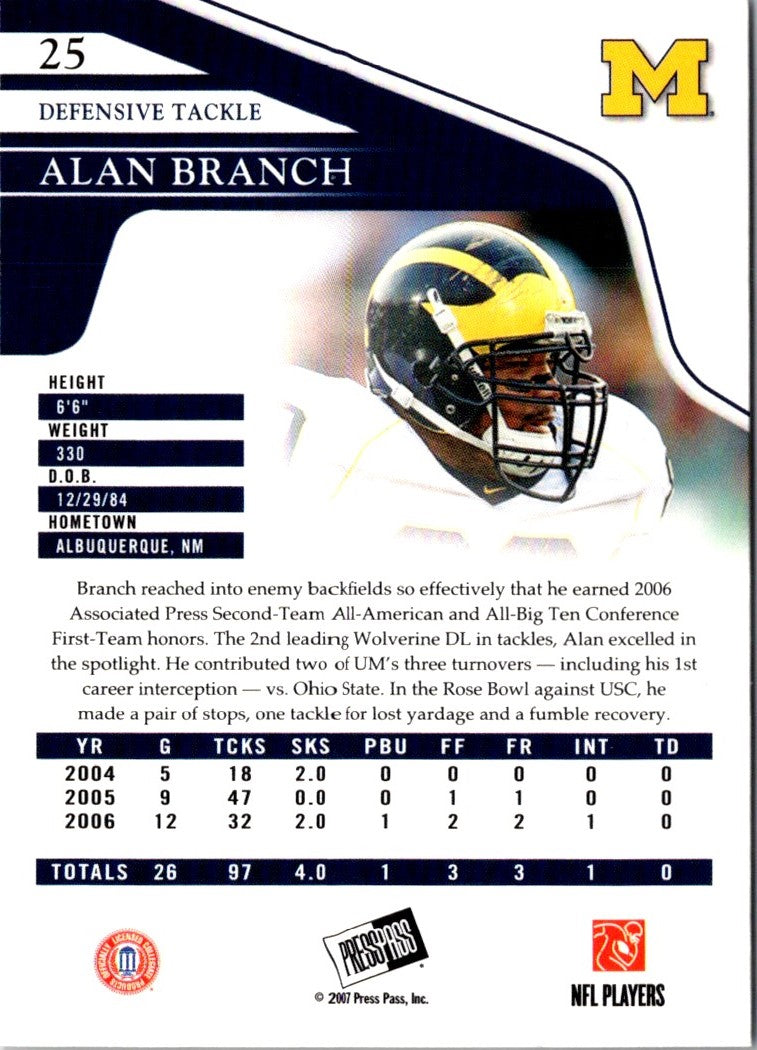 2007 Press Pass Alan Branch