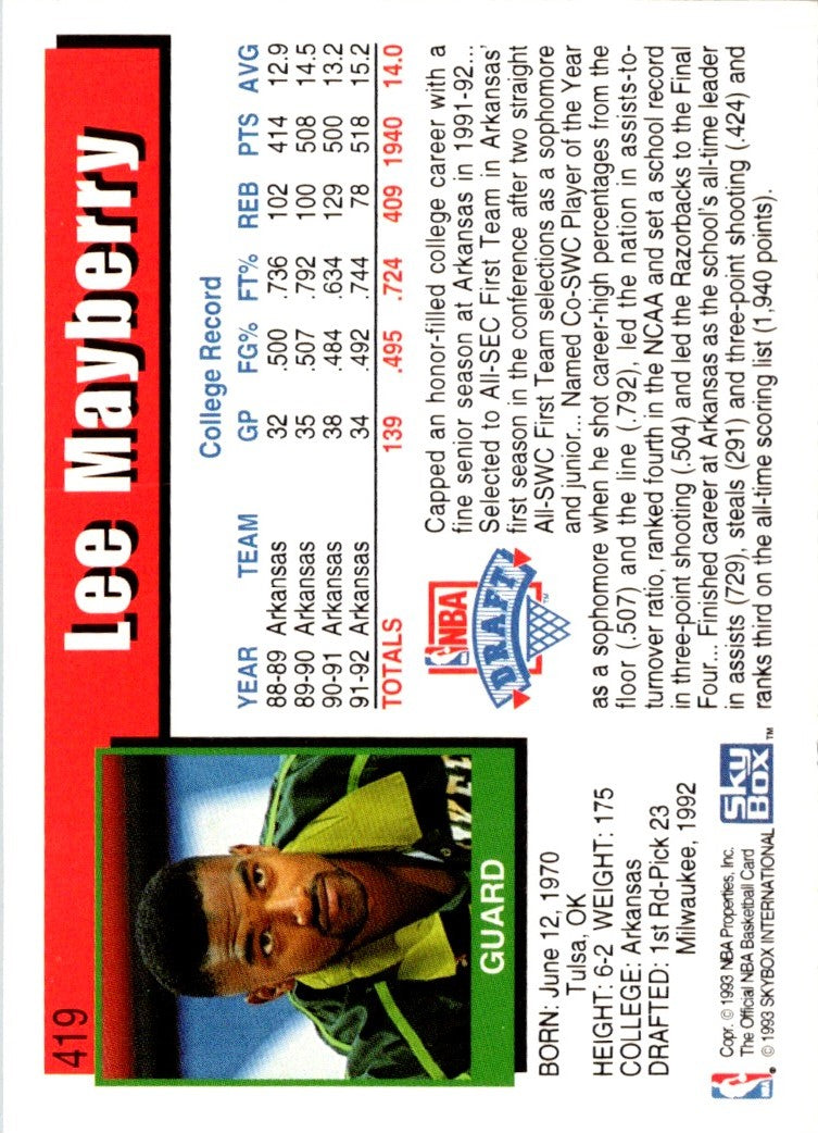 1992 Hoops Lee Mayberry
