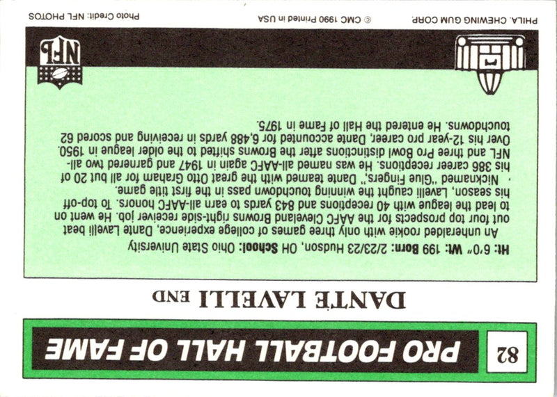 1990 Swell Greats Dante Lavelli