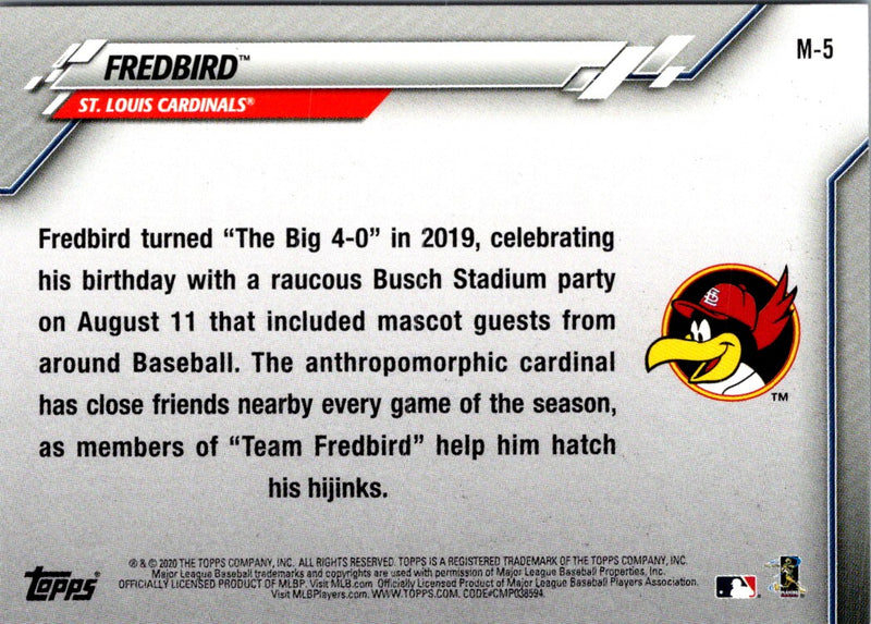 2020 Topps Opening Day Mascots Fredbird