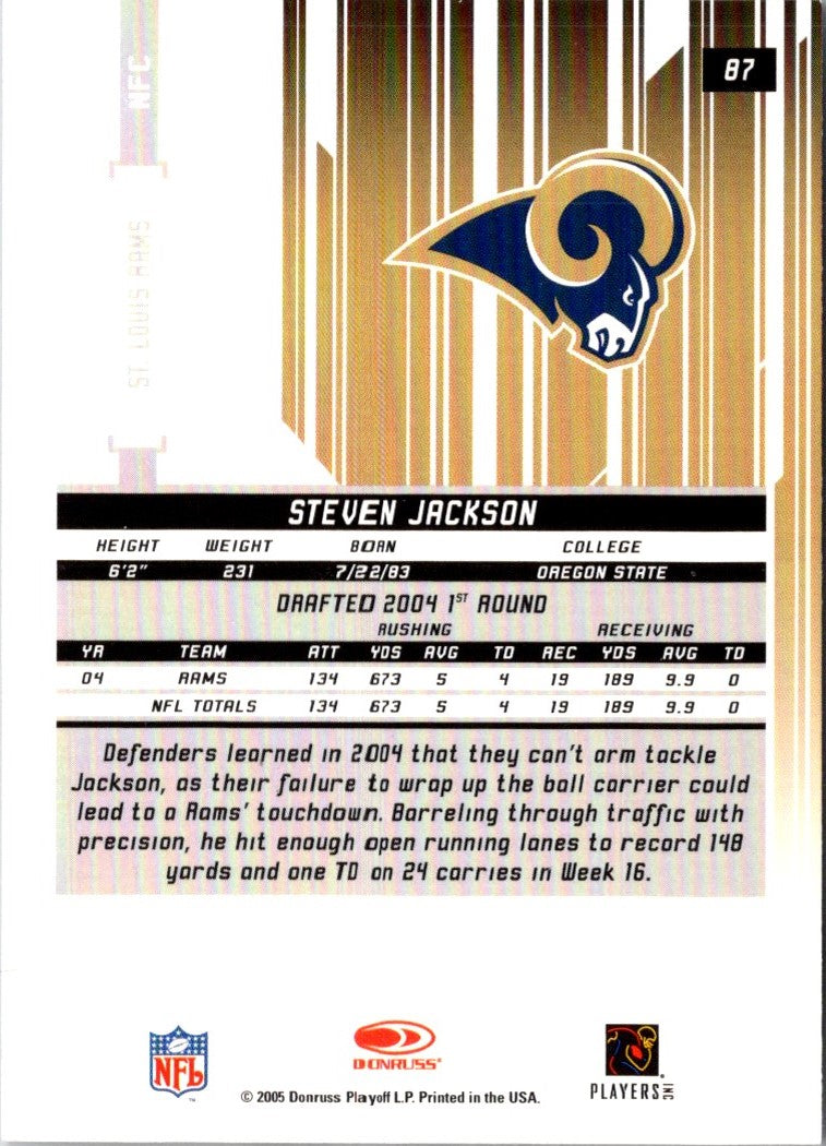 2005 Leaf Rookies & Stars Steven Jackson