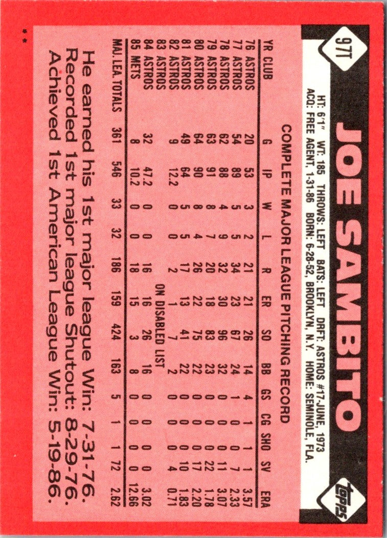 1973 Topps Joe Sambito