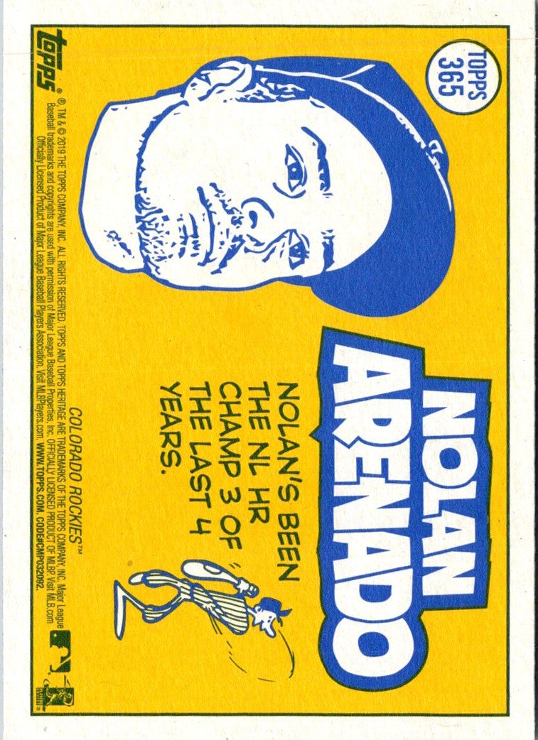 2019 Topps Heritage Nolan Arenado