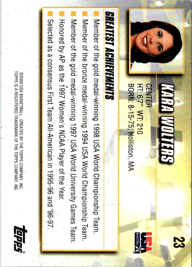 2000 Topps Team USA Kara Wolters