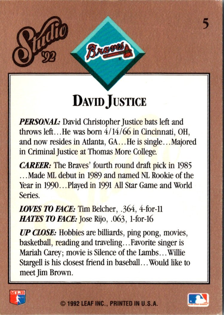 1992 Studio David Justice