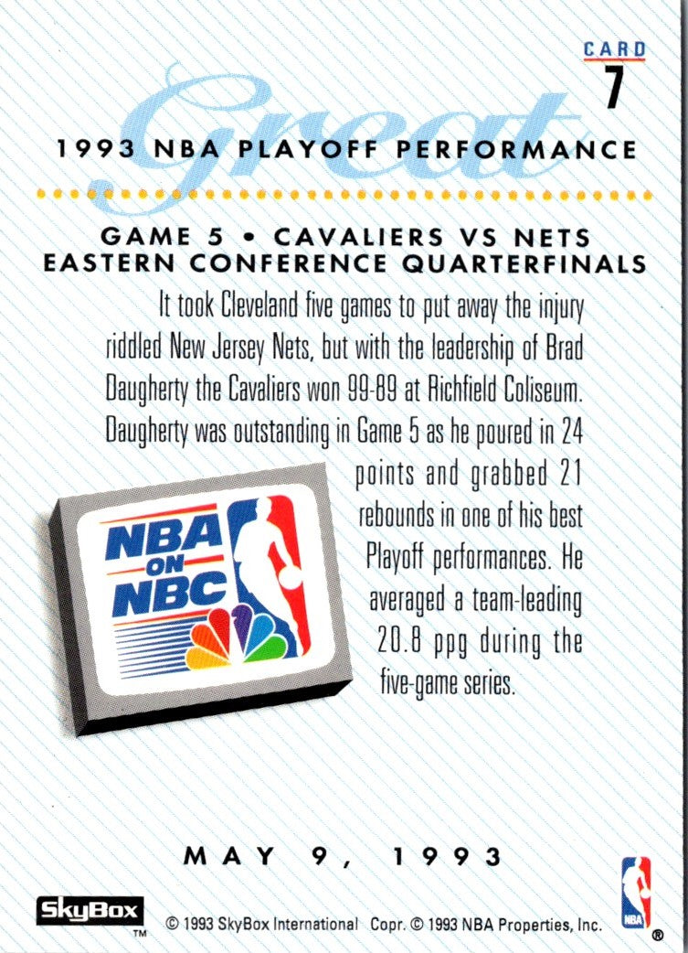 1993 SkyBox Brad Daugherty