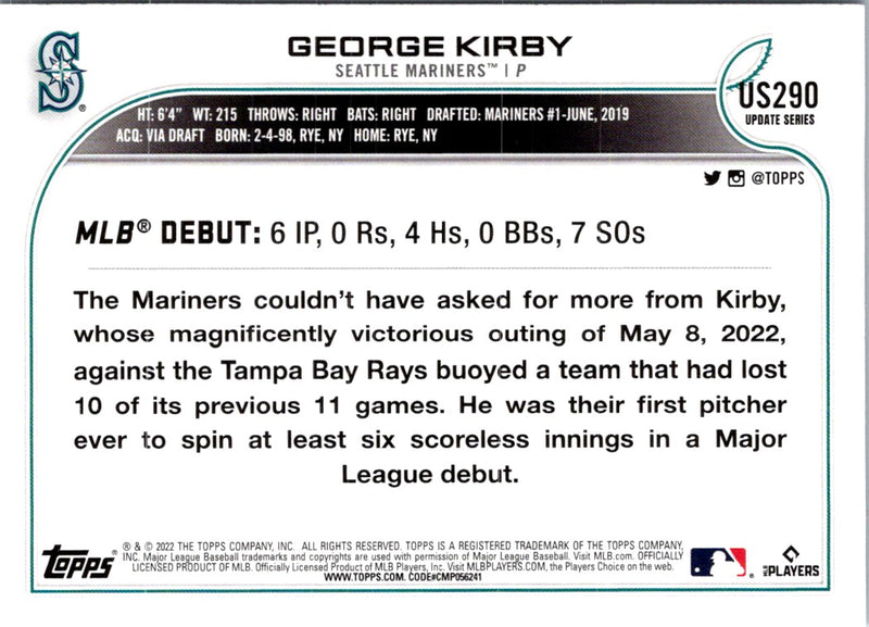 2022 Topps Update George Kirby