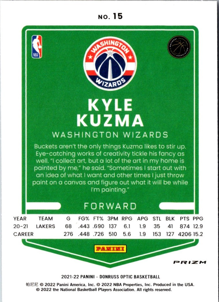 2021 Donruss Optic Blue Kyle Kuzma