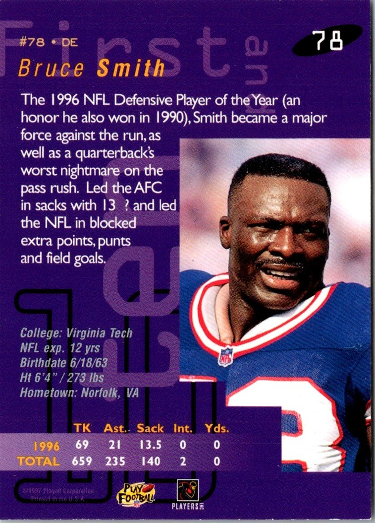 1997 Playoff Absolute Gold Redemption Bruce Smith