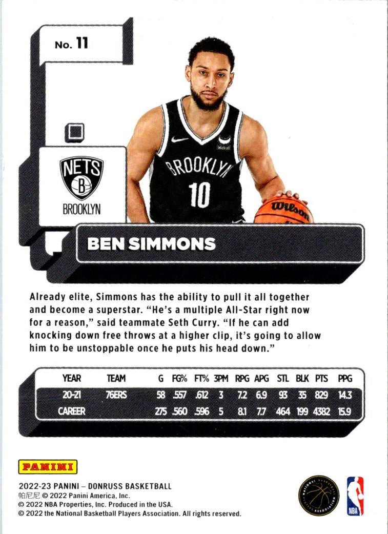 2022 Donruss Ben Simmons