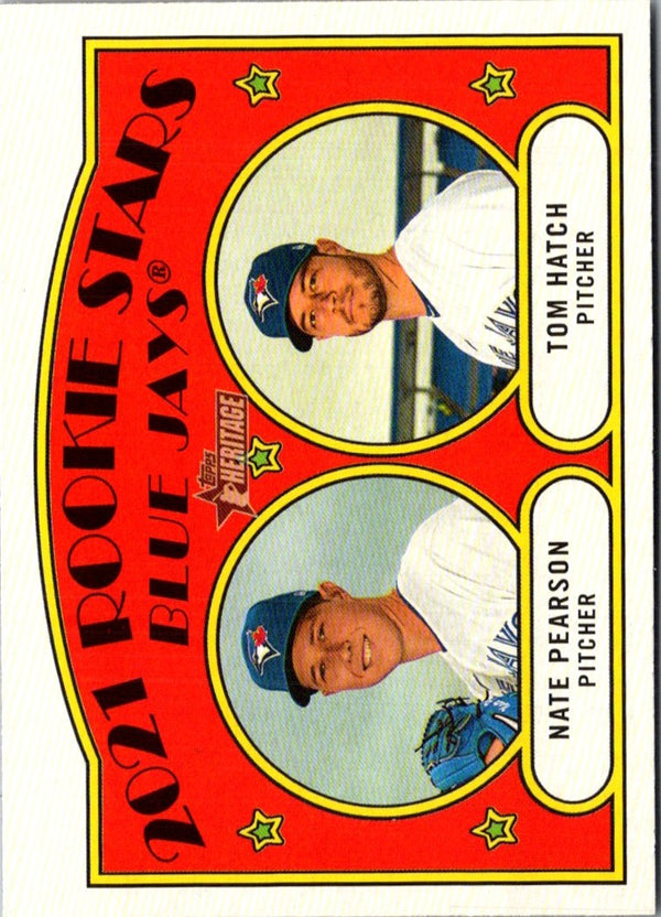 2021 Topps Heritage Red 2021 Rookie Stars - Blue Jays - Tom Hatch/Nate Pearson #301