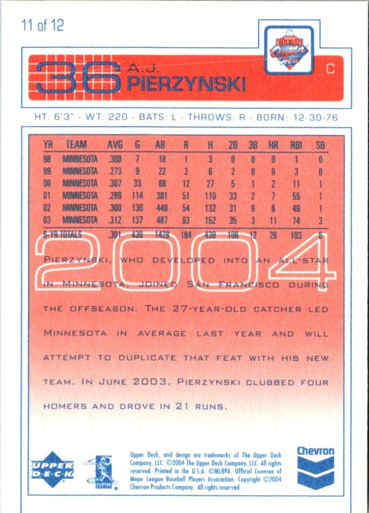 2004 Upper Deck Chevron A.J. Pierzynski