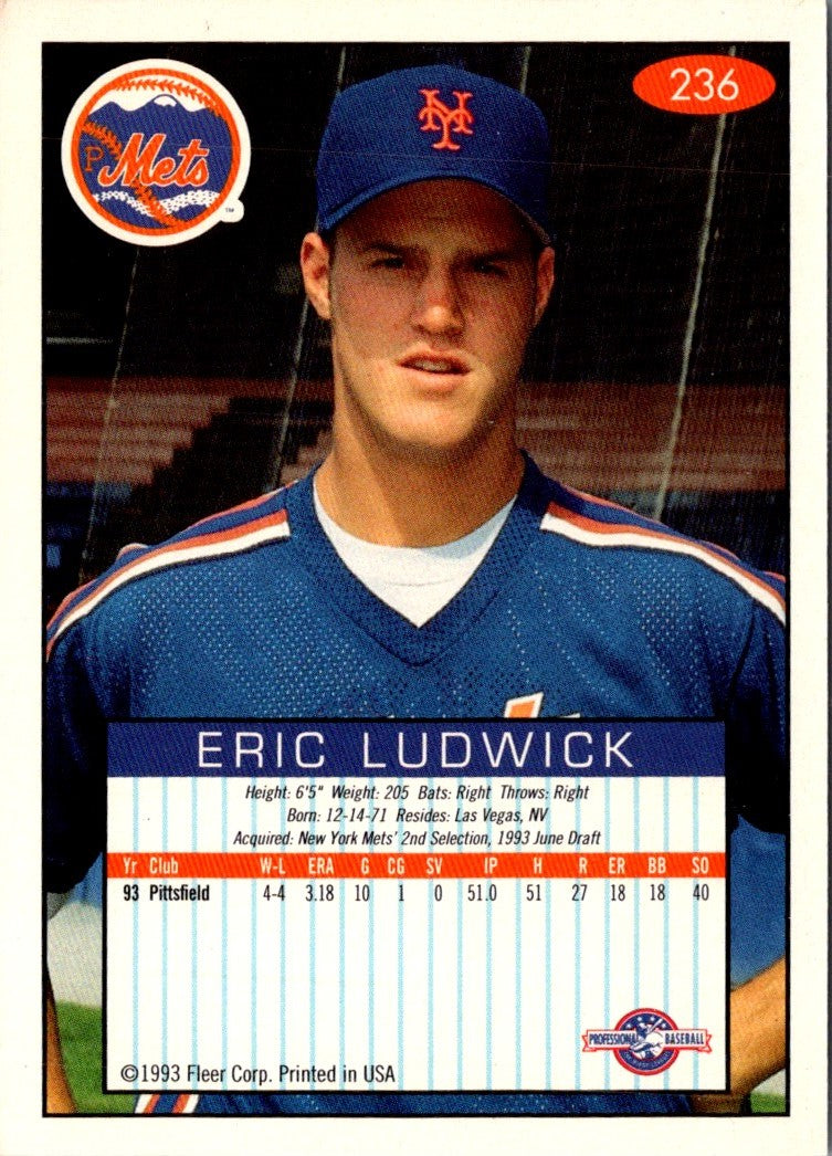 1993 Fleer Excel Eric Ludwick