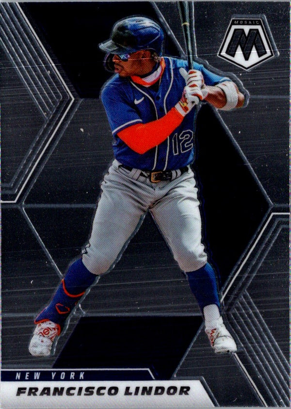 2021 Panini Mosaic Blue Francisco Lindor #101