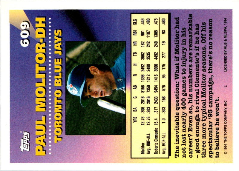 1994 Topps Paul Molitor