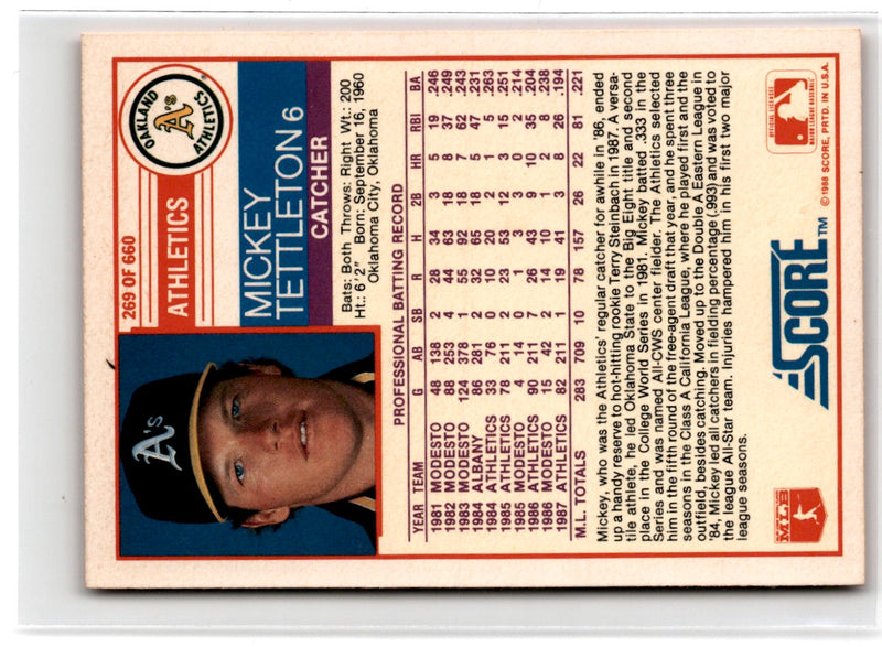 1988 Score Glossy Mickey Tettleton