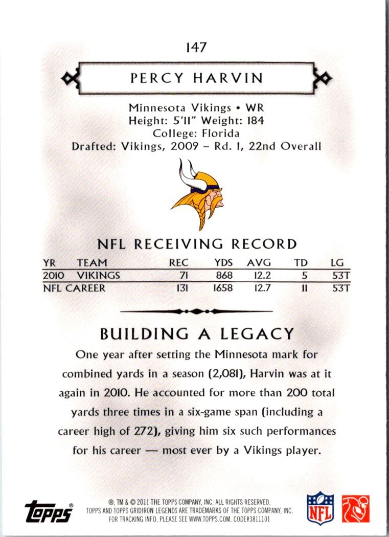 2011 Topps Gridiron Legends Percy Harvin