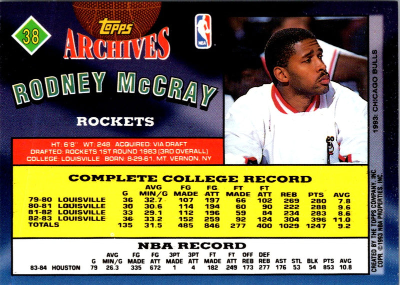 1992 Topps Archives Rodney McCray