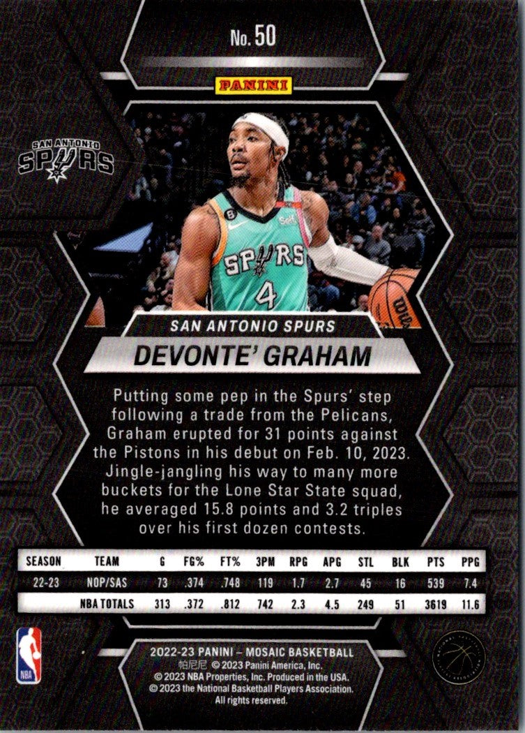 2022 Panini Mosaic Devonte' Graham