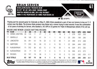 2023 Topps Royal Blue Brian Serven #41