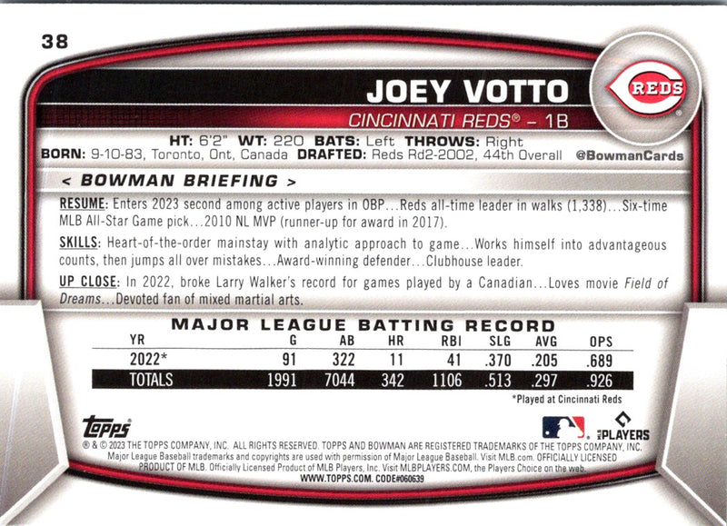 2023 Bowman Joey Votto