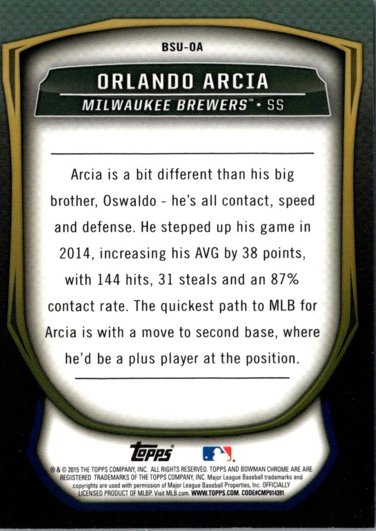 2015 Bowman Chrome Scouts Update Orlando Arcia