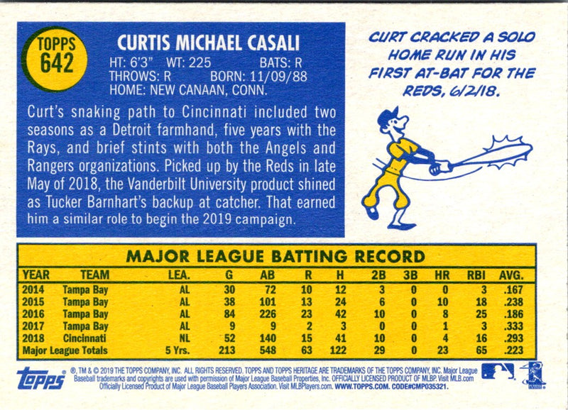 2019 Topps Heritage Curt Casali